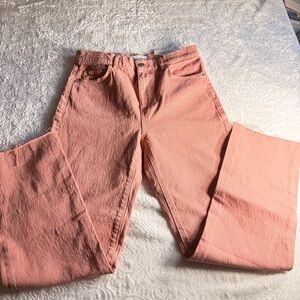LOFT High Waist Straight Crop Jeans Size 24 / 00 Peach Pink New